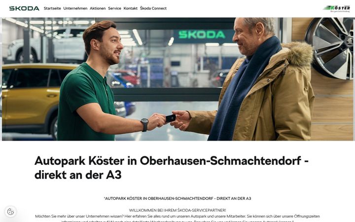 Screenshot of autopark-koester.skoda-auto.de