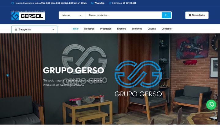 Screenshot of autopartesgersol.com.mx