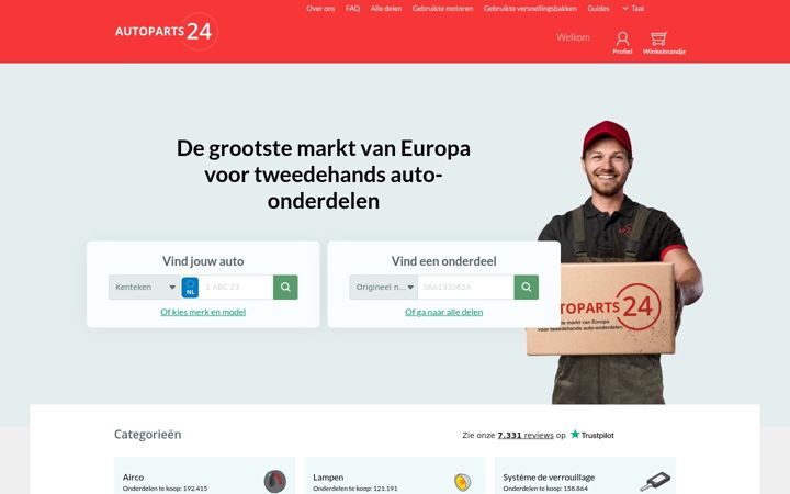 Captura de ecrã de autoparts24.nl
