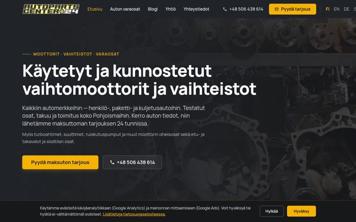 Screenshot of autopartscenter24.fi