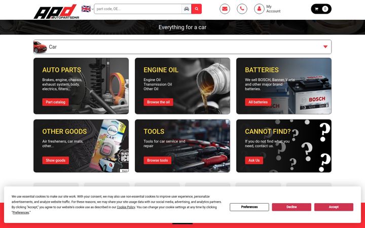 Screenshot of autopartsdnr.com
