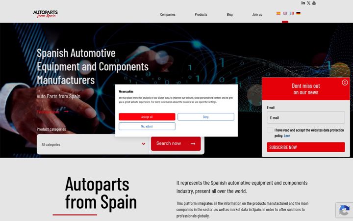 Screenshot of autopartsfromspain.com