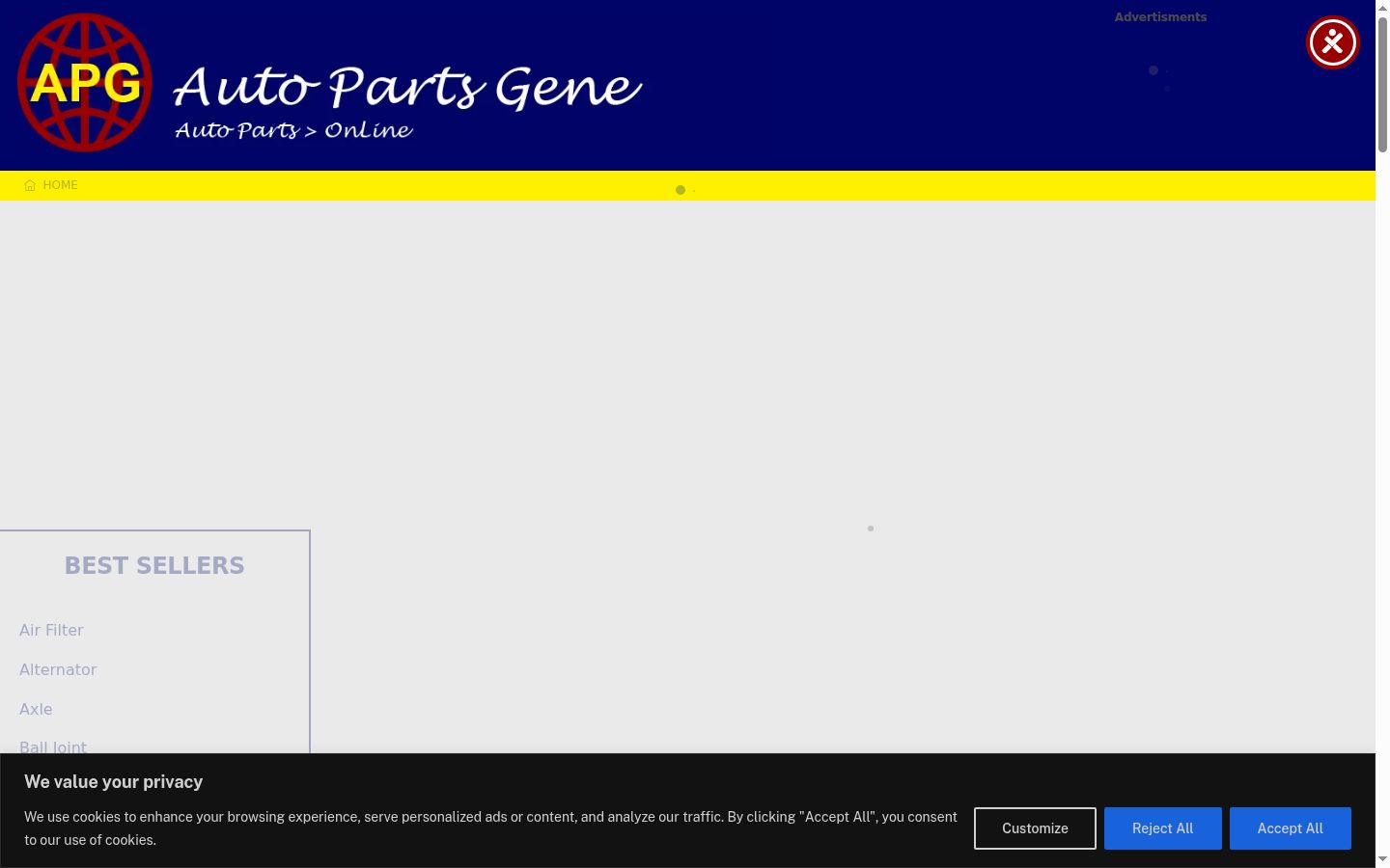 Screenshot of the consent banner shown before any interaction