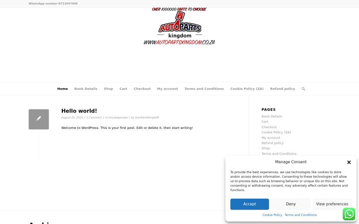Screenshot of autopartskingdom.co.za