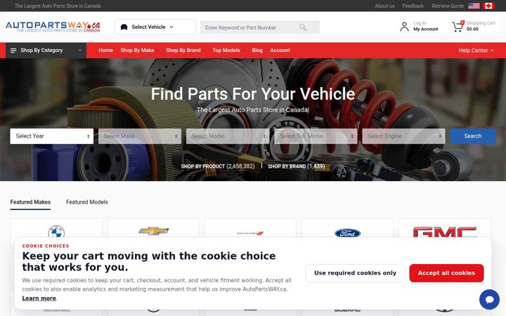 Screenshot of autopartsway.ca