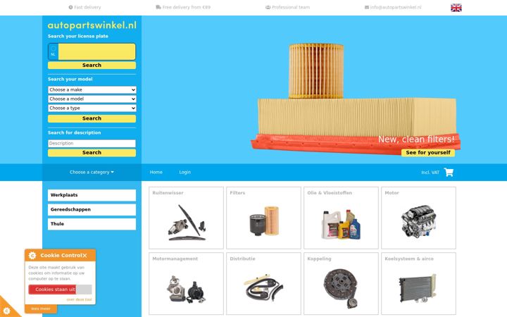 Captura de pantalla de autopartswinkel.nl