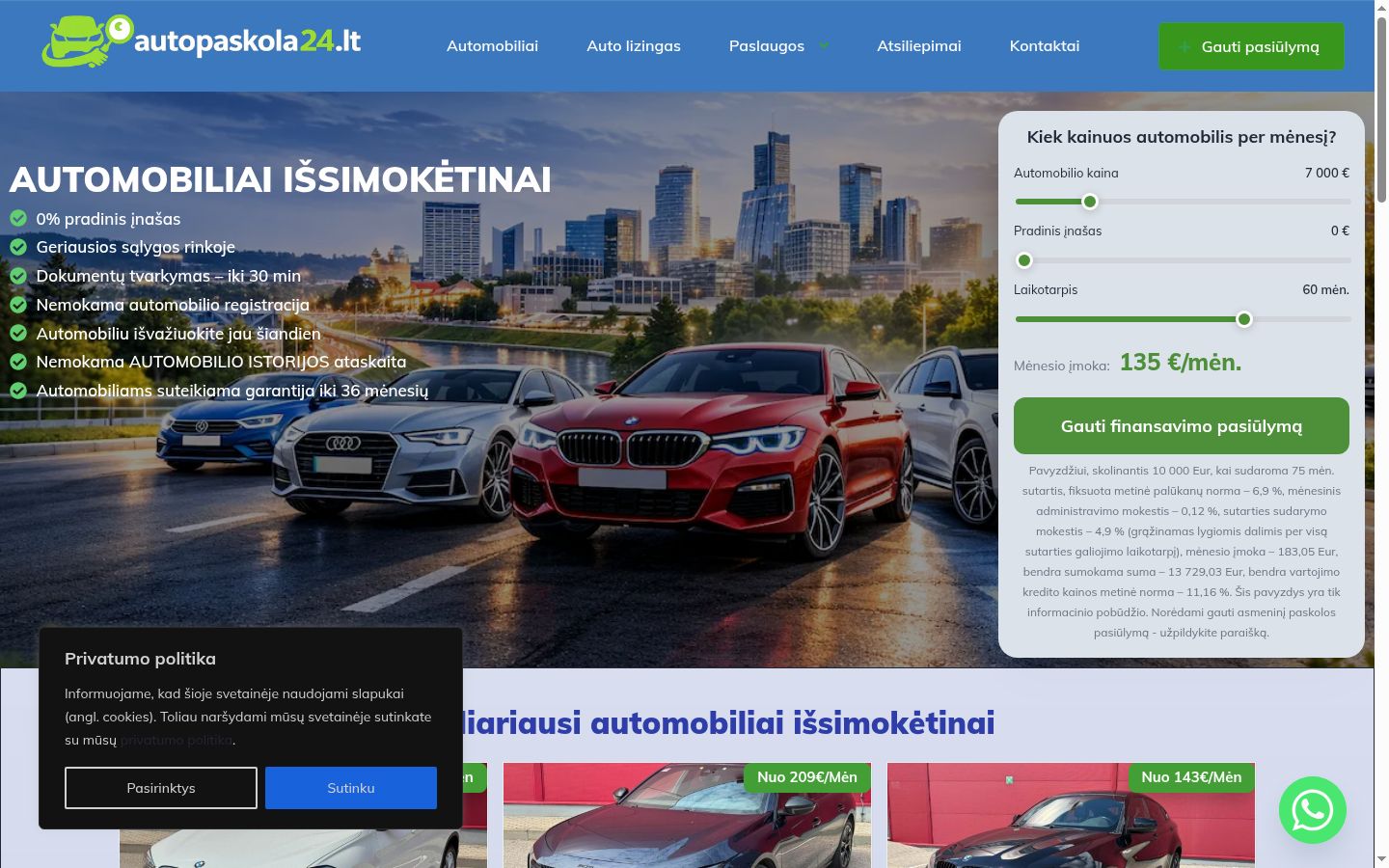 Snímek obrazovky baneru souhlasu zobrazeného před jakoukoli interakcí