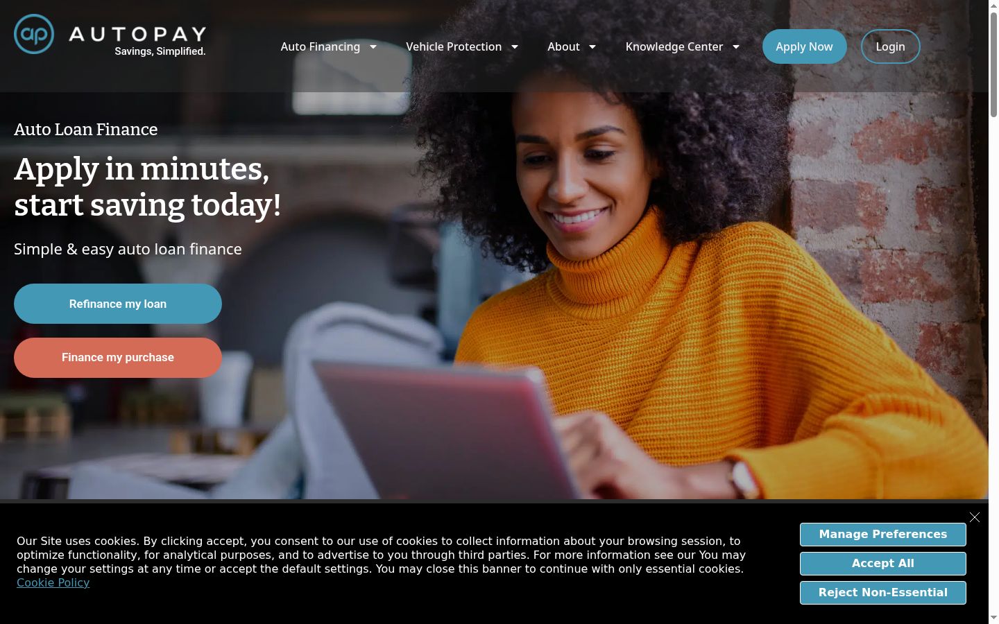 Screenshot of the consent banner shown before any interaction