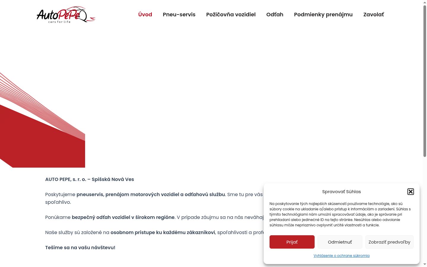 Snímek obrazovky baneru souhlasu zobrazeného před jakoukoli interakcí