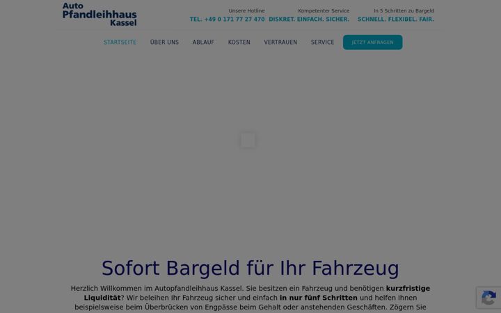 Screenshot ta' autopfandleihhaus-kassel.de