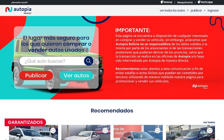 Screenshot of autopia.com.bo