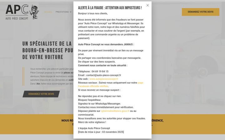 Screenshot ta' autopiececoncept.fr