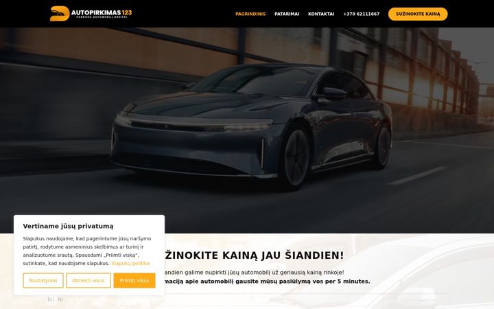 Screenshot of autopirkimas123.lt