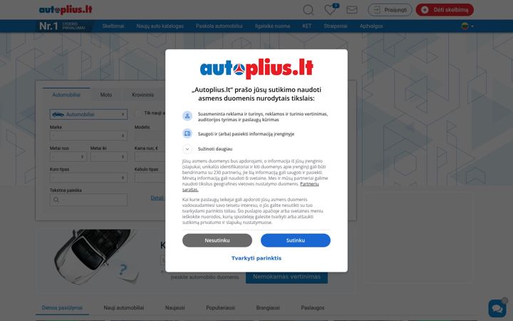 Screenshot van autoplius.lt