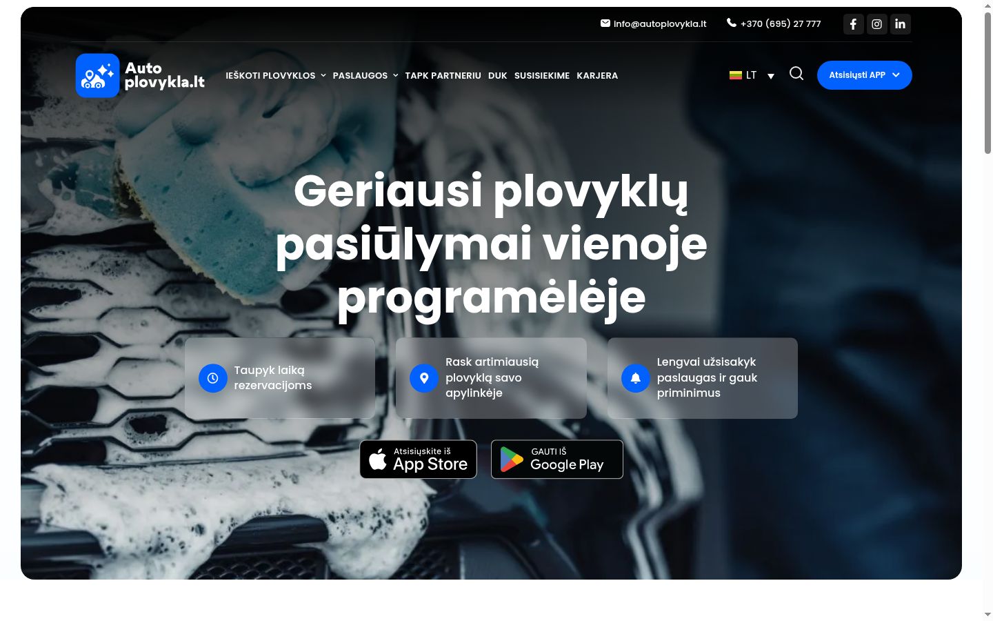 Sutikimo reklamjuostės, rodytos prieš bet kokią sąveiką, ekrano kopija