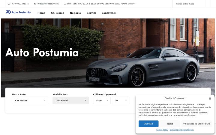 Kuvakaappaus sivustosta autopostumia.it
