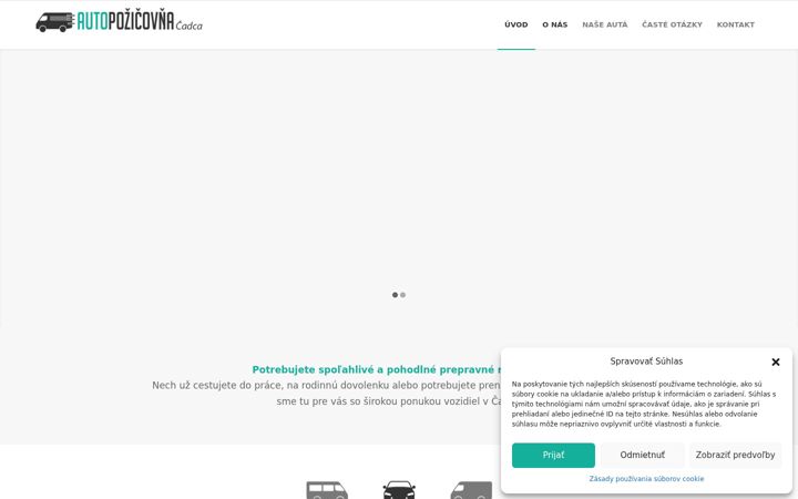 Screenshot stránky autopozicovna-cadca.sk