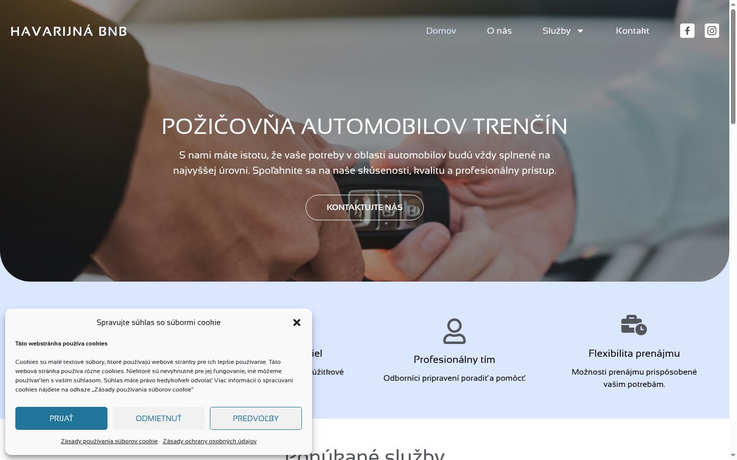 Snímka obrazovky banera súhlasu zobrazeného pred akoukoľvek interakciou