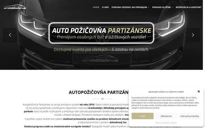 Screenshot of autopozicovnape.sk
