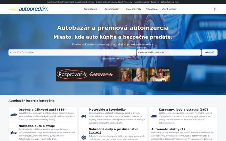 Screenshot of autopredam.sk