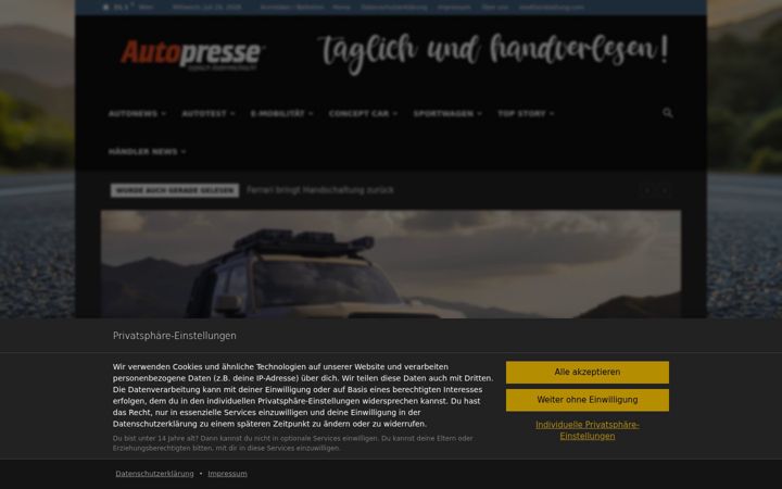 Kuvakaappaus sivustosta autopresse.at