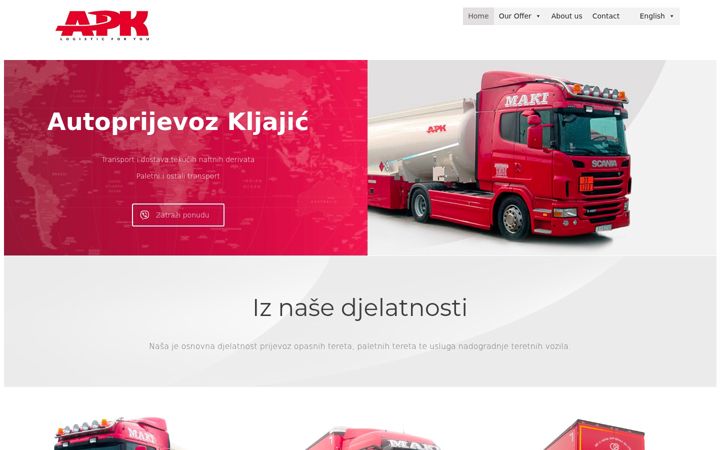 Kuvakaappaus sivustosta autoprijevoz-kljajic.hr