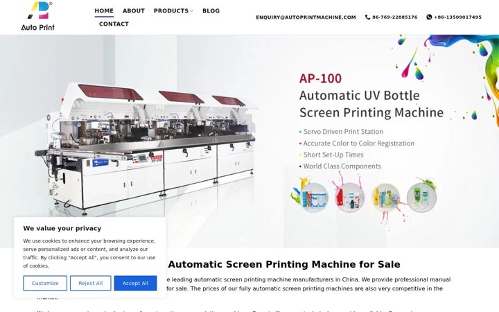 Screenshot of autoprintmachine.com