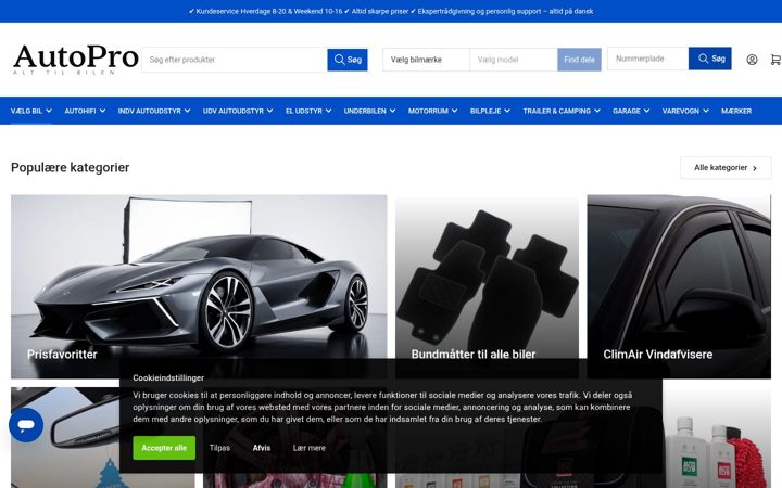 Snímek obrazovky autopro.dk
