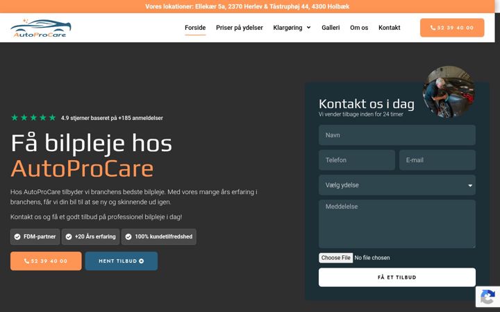 Ekraanipilt saidist autoprocare.dk