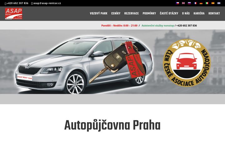 Screenshot of autopujcovna-praha.cz