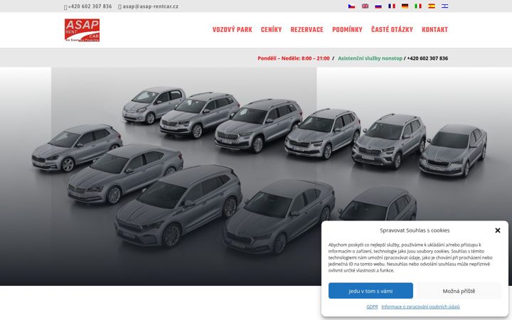 Screenshot stránky autopujcovnapraha.cz