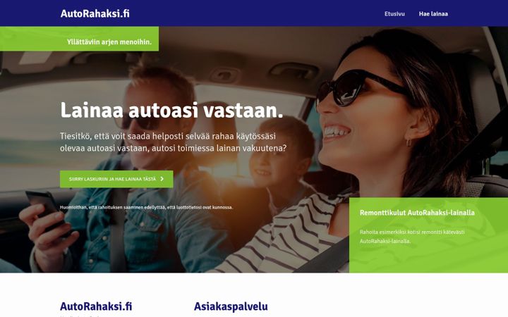 Screenshot of autorahaksi.fi