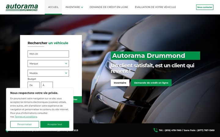 Skjámynd af autoramadrummond.ca