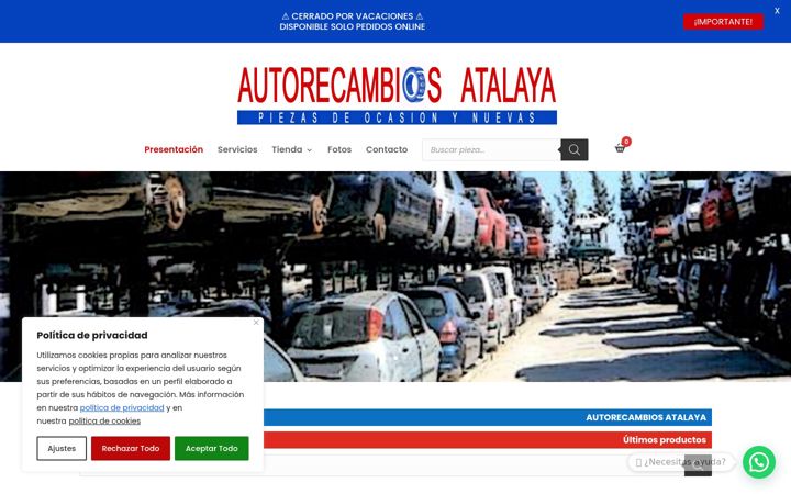 Екранна снимка на autorecambiosatalaya.com