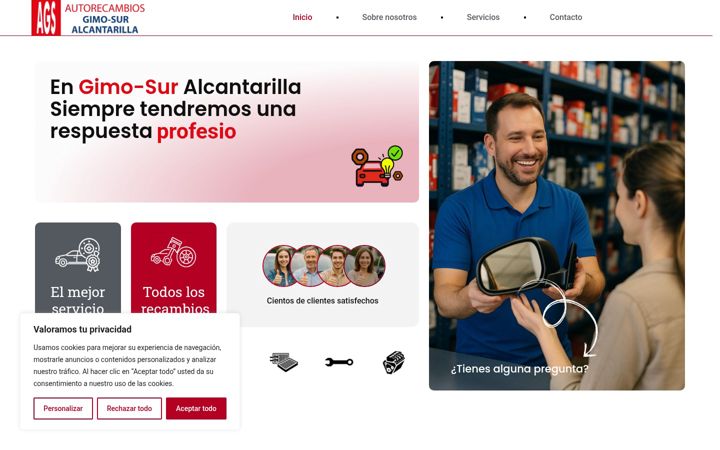 Screenshot of autorecambiosgimosur.com