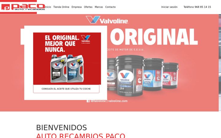 Screenshot of autorecambiospaco.com