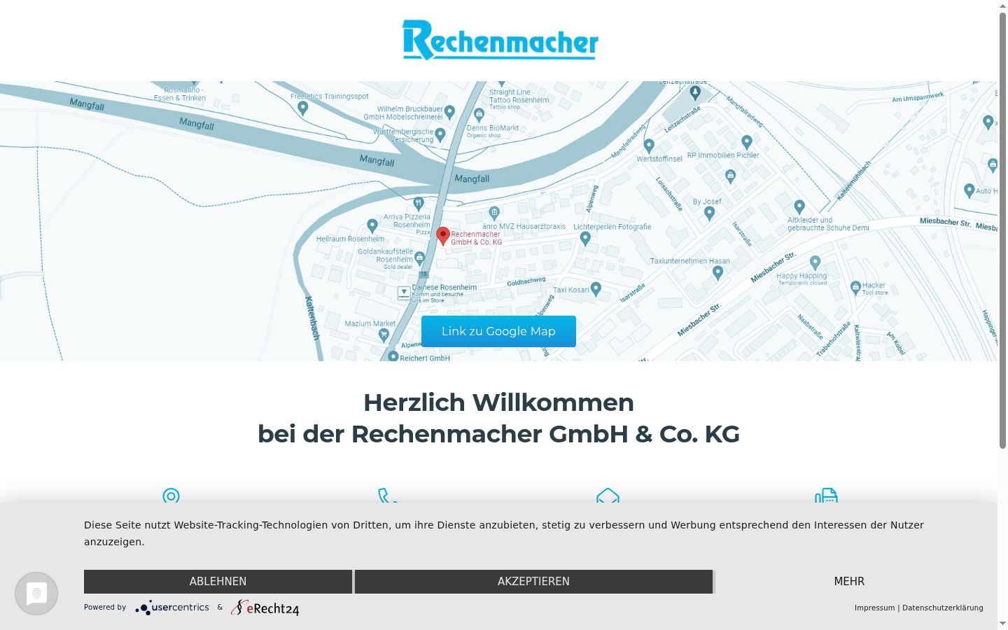Screenshot des Einwilligungsbanners vor jeglicher Interaktion