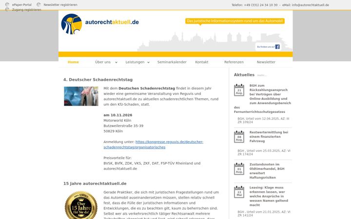 Screenshot of autorechtaktuell.de