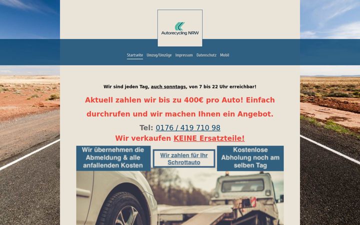 Screenshot of autorecycling-nrw.de