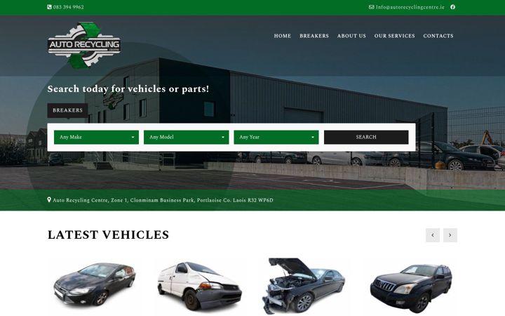 Screenshot of autorecyclingcentre.ie