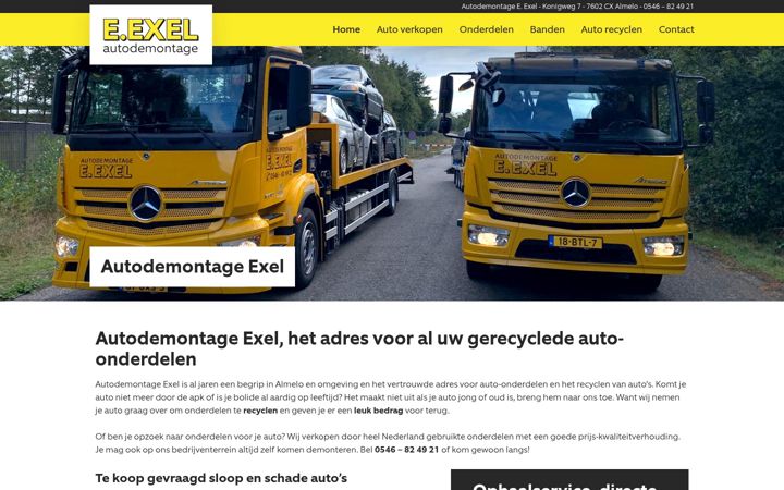Екранна снимка на autorecyclingexel.nl