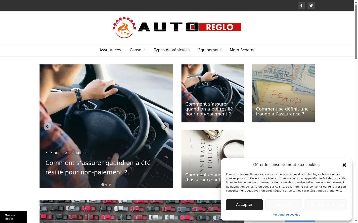 Screenshot del banner di consenso mostrato prima di qualsiasi interazione