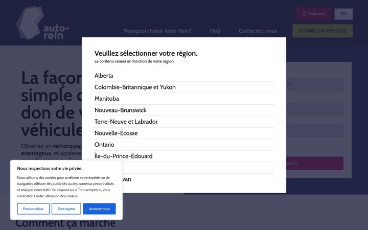 Screenshot of autorein.ca