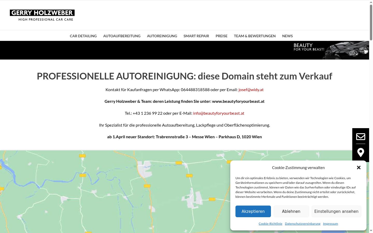 Screenshot des Einwilligungsbanners vor jeglicher Interaktion