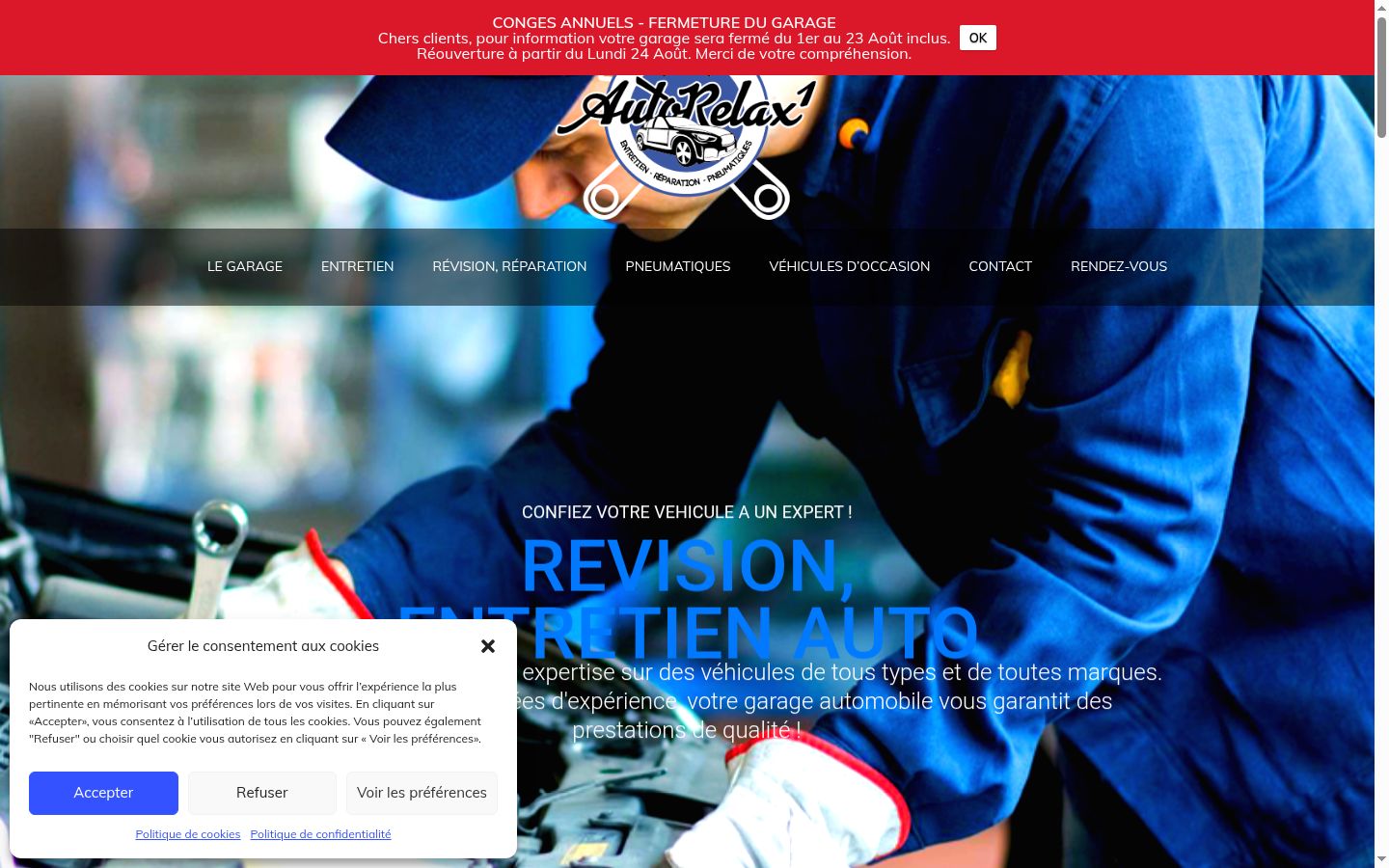 Screenshot del banner di consenso mostrato prima di qualsiasi interazione