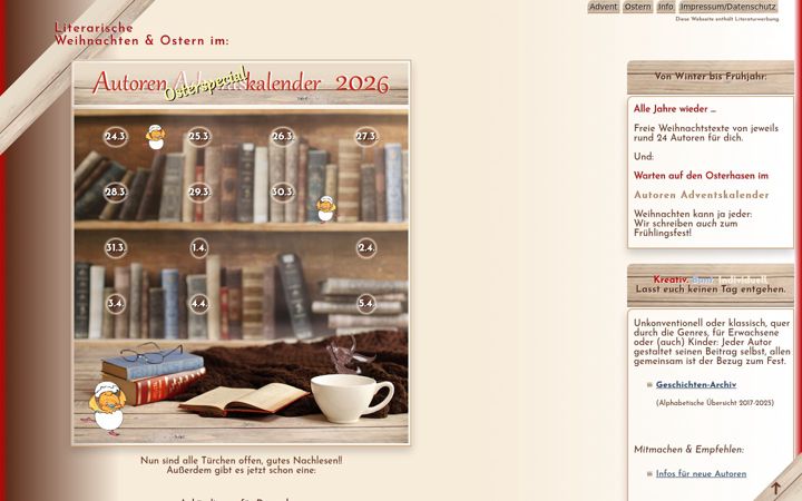 Screenshot of autoren-adventskalender.de