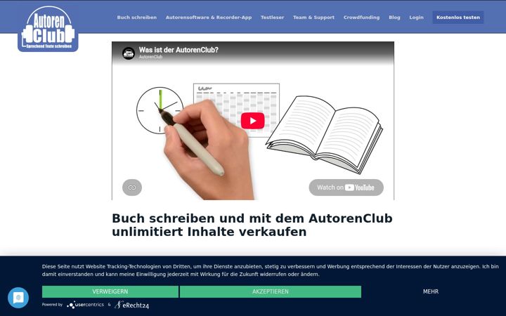 Screenshot von autorenclub.de
