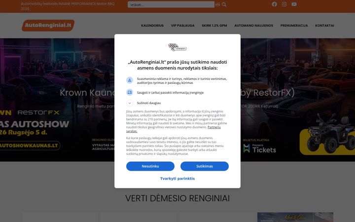 Screenshot von autorenginiai.lt