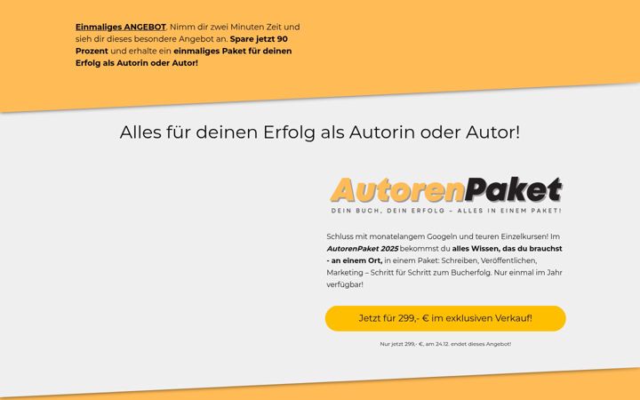 Screenshot of autorenpaket.de