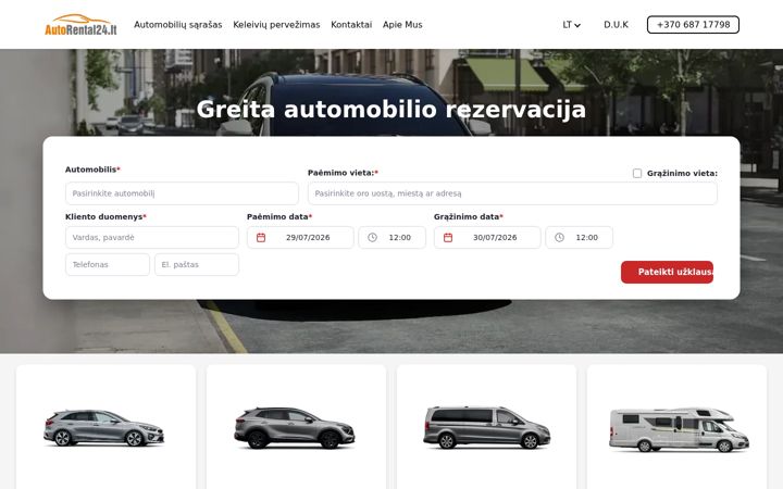 Screenshot of autorental24.lt